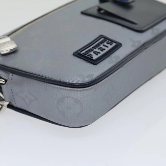 LOUIS VUITTON Monogram satellite alpha Clutch Bag Silver M44171 LV Auth 29977A - Picture 5 of 16